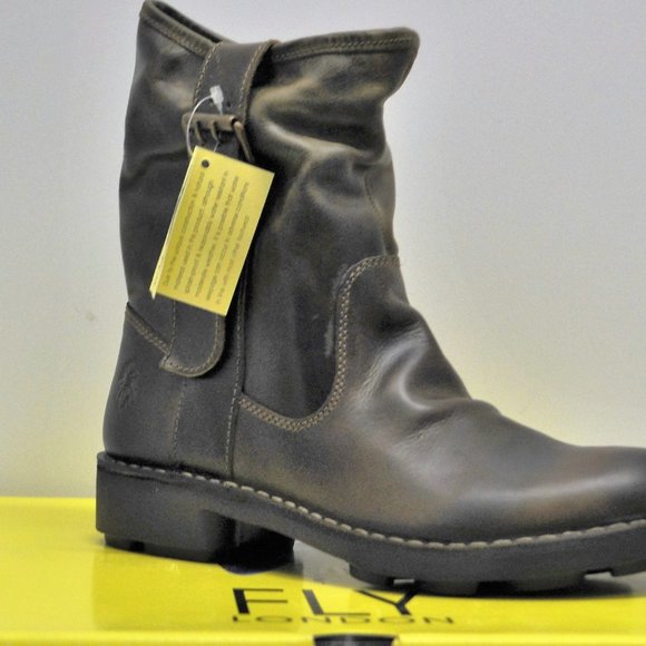*NWT*FLY LONDON NOTA LEATHER BOOTS US 8.5/9 EU 40 - Picture 2 of 5